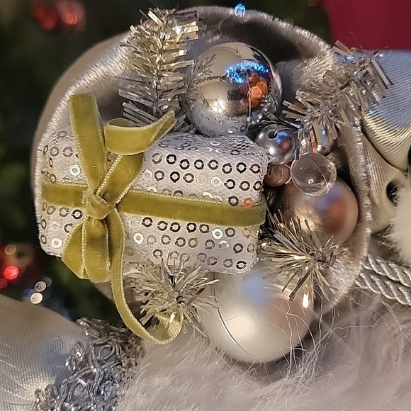 Silver Santa Claus Christmas Figure 18" - Picture 7 of 10